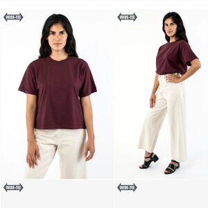 Los Angeles Apparel 1812GD Wide Tee T-Shirt Port Burgundy Large